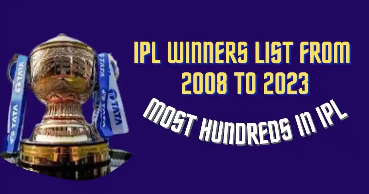 IPL Winners List from 2008 to 2023