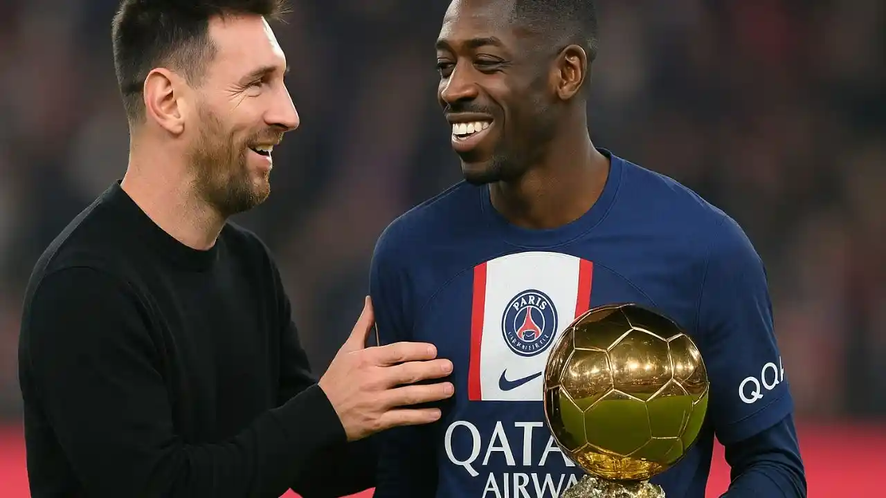 Lionel Messi Congratulates Ousmane Dembele